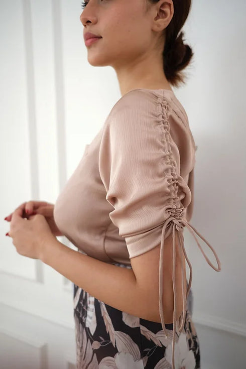 Black Beige Skirt Set